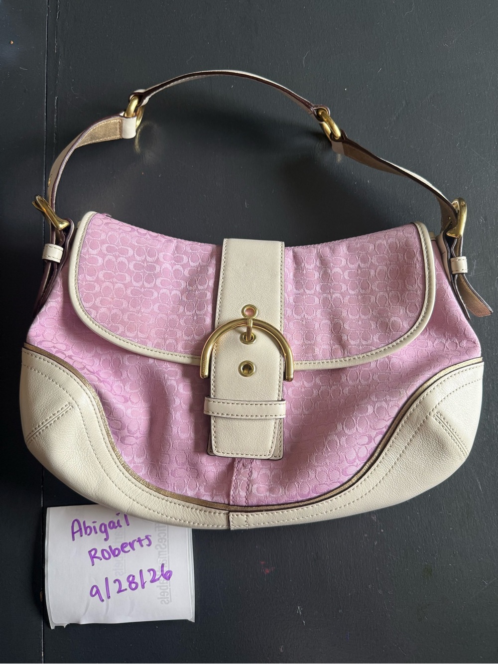 Coach vintage pink and white soho large